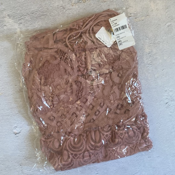 NWT Free People Adella Burnout Velvet Slip Dress - Rose - Medium - Picture 8 of 8